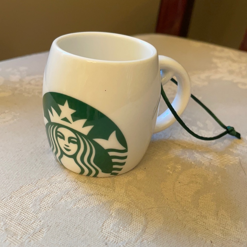 Super cute Starbucks mini demitasse espresso mug cup Christmas ornament 3 oz